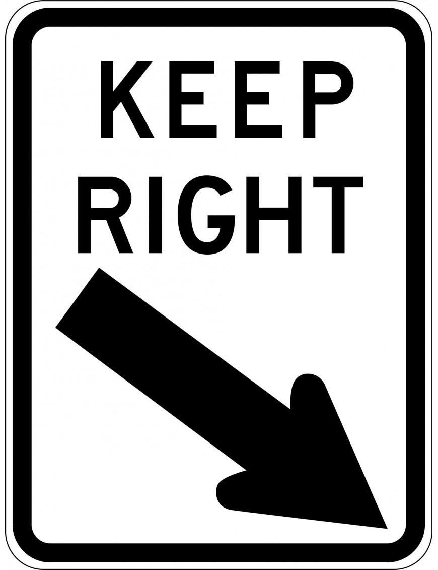 Road Sign - Keep Right With Arrow Class 1 Aluminium