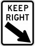 Road Sign - Keep Right With Arrow Class 1 Aluminium