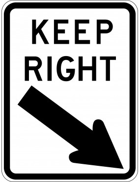 Road Sign - Keep Right With...