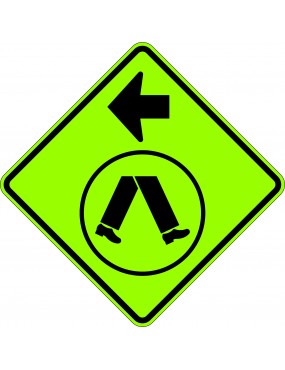 Road Sign - Pedestrian Crossing Left  Class 1 Aluminium