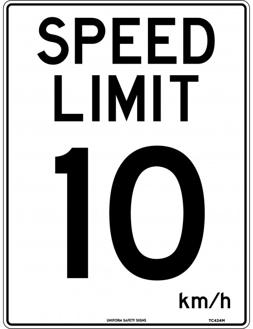 Speed Limit Sign - Speed Limit 10  Poly