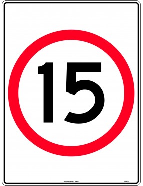 Speed Limit Sign - 15km Speed In Roundel  Poly