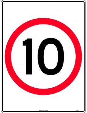 Speed Limit Sign - 10km Speed in Roundel  Metal