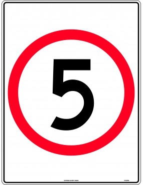 Speed Limit Sign - 5km Speed in Roundel  Class 2 Aluminium