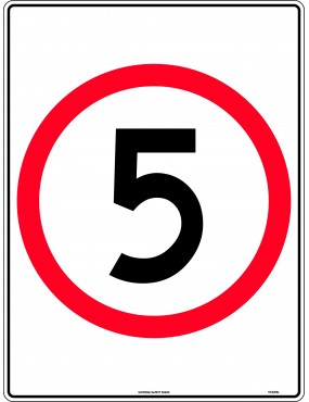 Speed Limit Sign - 5km Speed in Roundel  Poly