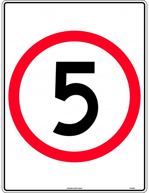 Speed Limit Sign - 5km Speed in Roundel  Poly