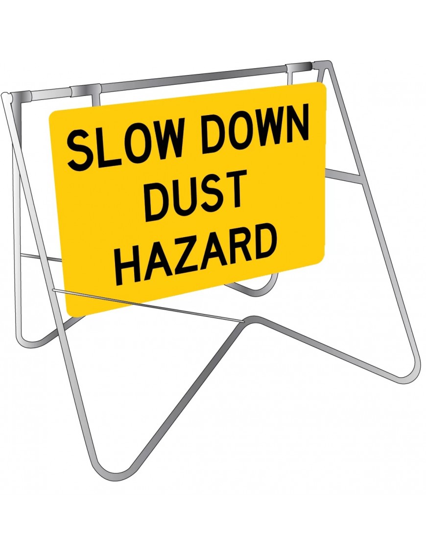 Swing Stand Signage - Slow Down Dust Hazard