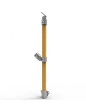 NoWeld Angled End Post Vertical Mount - Galvanised and Powder Coated Yellow