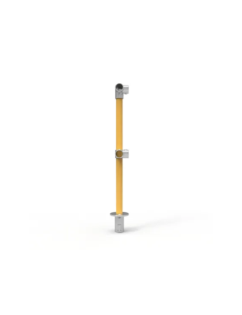 NoWeld Corner Post Removable In-Floor - Galvanised and Powder Coated Yellow