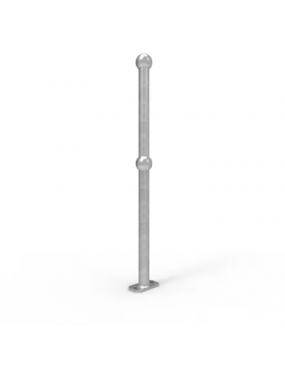 Ball Fence - End Post Surface Mounted - Galvanised