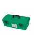 Plastic First Aid Box, 1 Tray, Large, Green- Empty