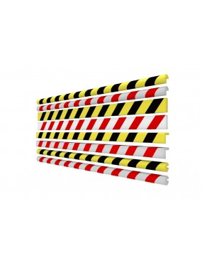 Anti Collision Strip 1m Polyurethane Red/White - L Profile