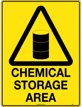 Caution Sign - Chemical Storage Area   Metal