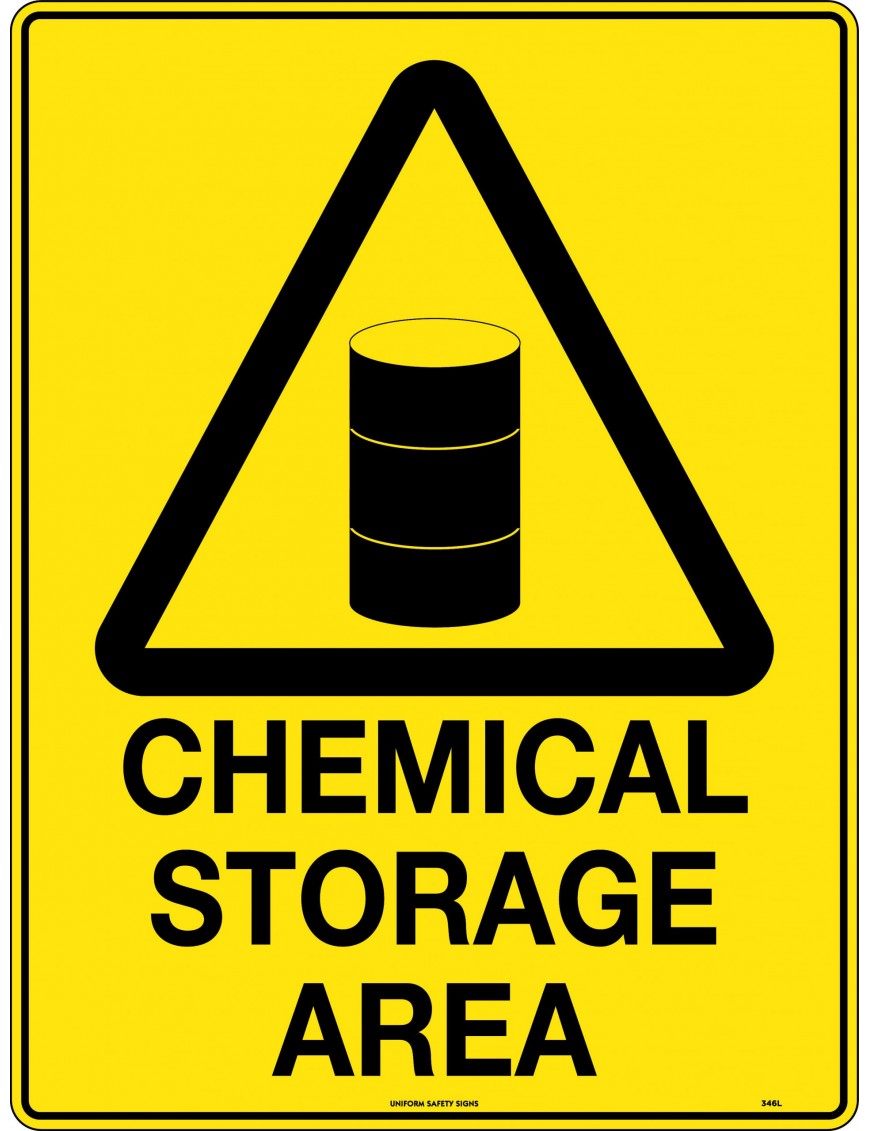 Caution Sign - Chemical Storage Area   Metal