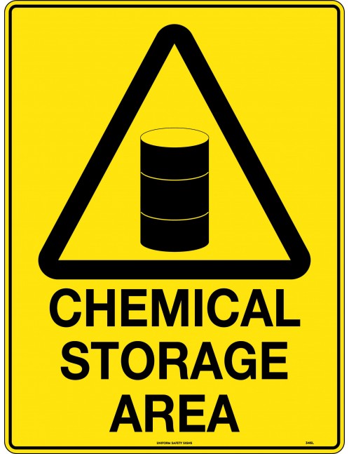 Caution Sign - Chemical Storage Area   Metal