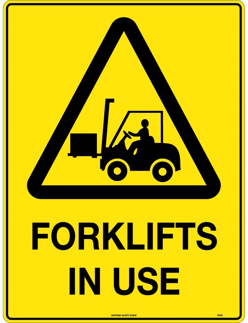 Caution Sign - Caution Forklifts in Use  Metal