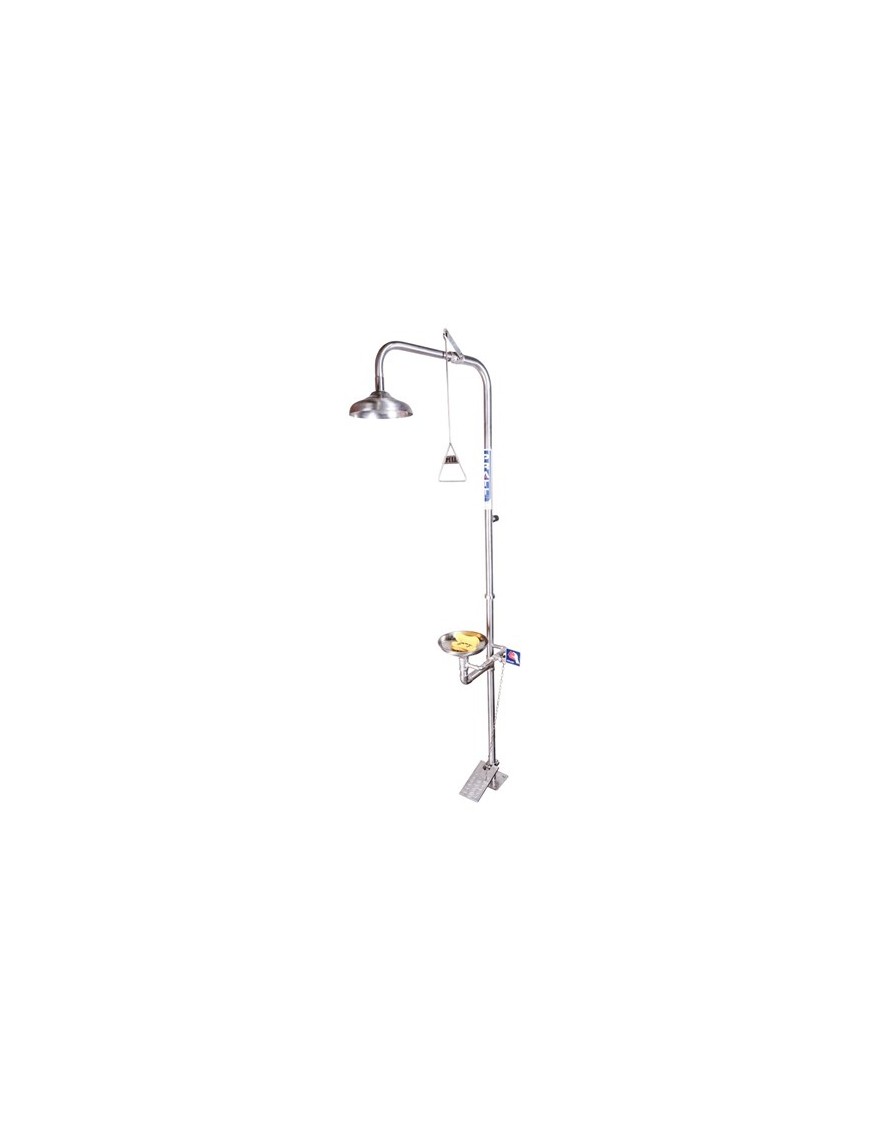 Combination 316SS Shower With Eye & Face Wash, Bowl & Foot Treadle