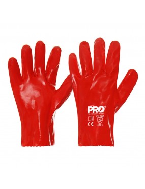 Red PVC Gloves 27cm 12pk