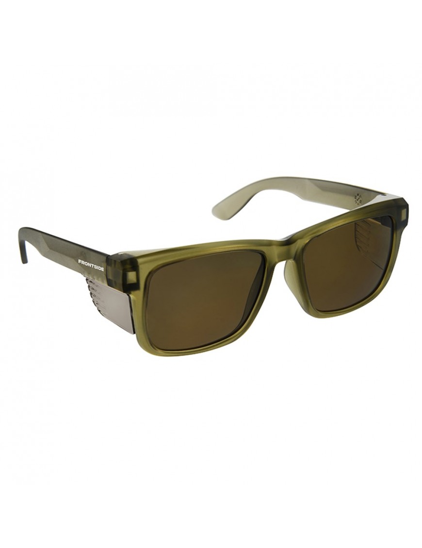 Safety Glasses Frontside Polarised Smoke Lens With Khaki Frame Carton Of 144