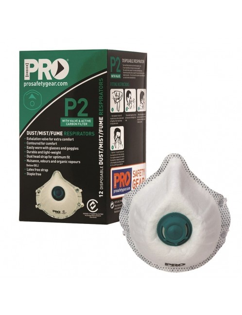 Dust Masks P2+Valve+Carbon Box Of 12