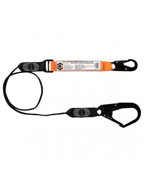 Elite Single Leg Shock Absorbing Webbing Lanyard With Hardware SN & SD