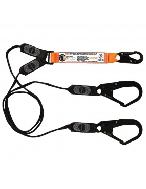 Elite Double Leg Shock Absorbing Webbing Lanyard With Hardware SN & SD X2