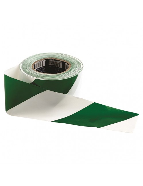 Barricade Tape - 100mx75mm Green & White 5pk